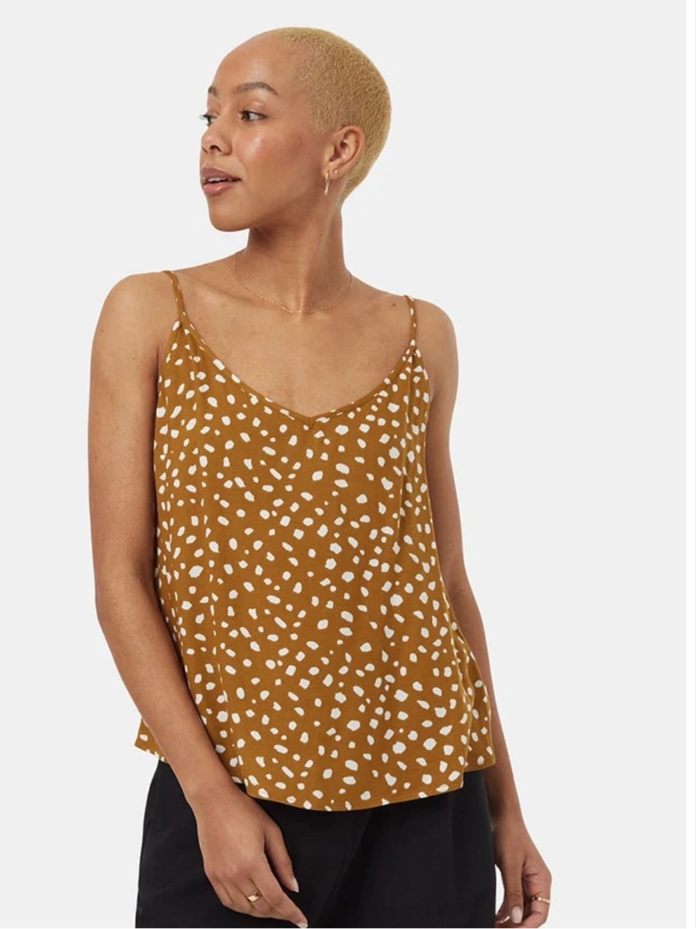 New with Tag Tentree EcoWoven Crepe Cami V Neck Sleeveless Spaghetti Strap Top L